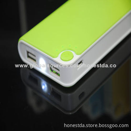 4,000mAh Mobile Phone Emergency Charger with Dual USB Output and Plastic Case, for iPhone 5S